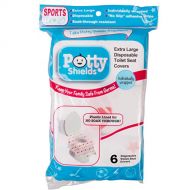 [아마존베스트]Toilet Seat Covers- Disposable XL Potty Seat Covers, Individually Wrapped by Potty Shields - Extra-Large, No Slip (Sports 1 Pack of 6)