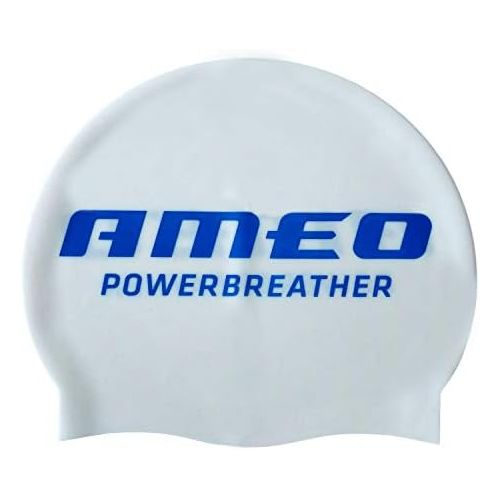  Besuchen Sie den POWERBREATHER-Store POWERBREATHER Swim Cap Silicon White One Size by AMEO (Badekappe, Badehaube, Schwimmkappe, Schwimmmuetze, Silikon)