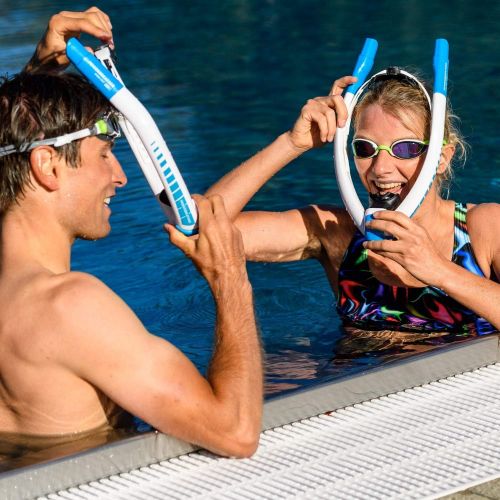  POWERBREATHER Wave - Schnorchelset fuer jeden Einsatzbreich - 100% frische Luft, 100% trocken, kein Ausblasen nach Tauchgang durch patentierte Ventiltechnik by AMEO Sports