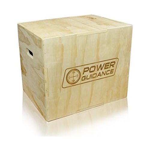  [아마존베스트]Power Guidance 3-in-1 Wooden Plyo Box, Jump Box, Ideal for Cross Training, 75/60/50 cm, 60/50/45 cm, 40/35/30 cm, Plyometric Jump Box