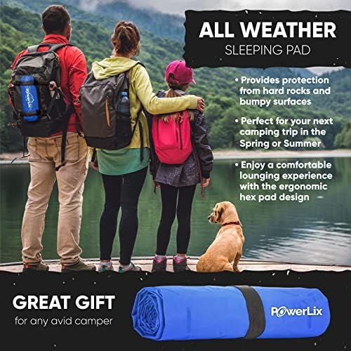  POWERLIX Sleeping Pad - Ultralight Inflatable Sleeping Mat, Ultimate for Camping, Backpacking, Hiking - Airpad, Inflating Bag, Carry Bag, Repair Kit - Compact & Lightweight Air Mat