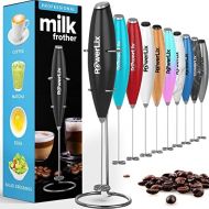 PowerLix Milk Frother Handheld Battery Operated Electric Foam Maker For Coffee, Latte, Cappuccino, Hot Chocolate, Durable Drink Mixer With Stainless Steel Whisk, Stainless Steel St