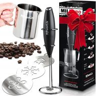 Artence PowerLix Milk Frother COMPLETE SET! Handheld Battery Operated Electric Foam Maker For Coffee, Latte, Cappuccino, Hot Chocolate, Durable Drink Mixer With Stainless Steel Whisk, Stai