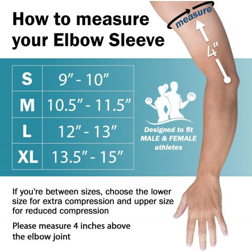  PowerLix Elbow Brace Compression Support (PAIR) - Elbow Sleeve for Tendonitis, Tennis Elbow Brace and Golfers Elbow Treatment, Arthritis, Workouts, Weightlifting  Reduce Elbow Pai