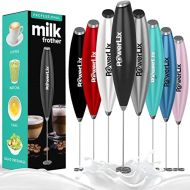 [아마존베스트]New Double whisk + Improve Motor - PowerLix Milk Frother Handheld Battery Operated Electric Foam Maker For Coffee, Latte, Cappuccino, Durable Drink Mixer With Stainless Steel Whisk