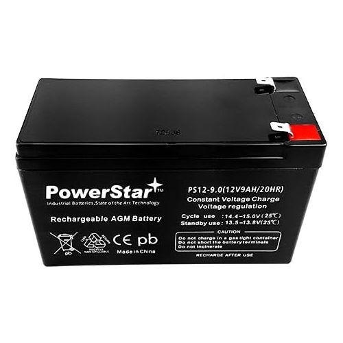  PowerStar-2 Pack- 12V 9AH SLA Battery/Razor Dirt Quad Electric/Scooter/Offroad/4 Wheeler