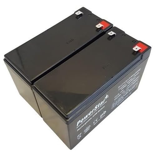  POWERSTAR 12V 7AH SLA Battery for Razor e200  e200s  e225  e300  e300s  e325-2PK