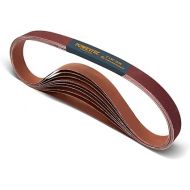 POWERTEC 1 x 30 Inch Sanding Belt, 3 Each of 40/80/120/240/400 Grits, 15PK, Aluminum Oxide Belt Sander Sanding Belt Assortment for WEN 6515T/ Bucktool Belt and Disc Sander, Woodworking (11127-3V)