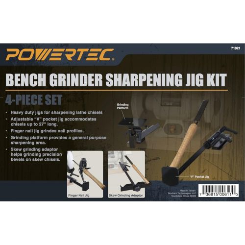  POWERTEC 71021 Bench Grinder Sharpening Jig Kit, Value Pack: 4-In-1