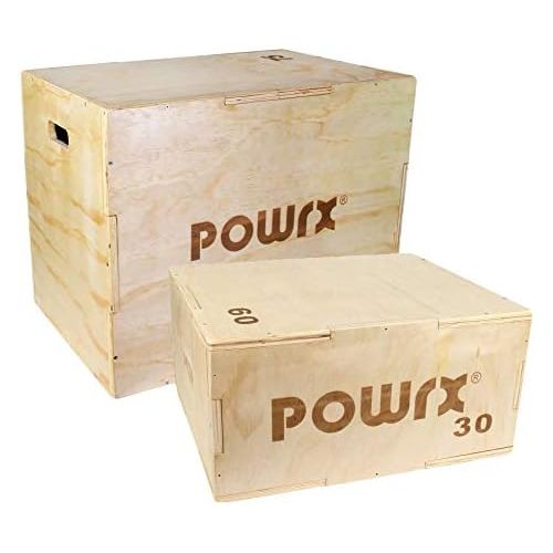  [아마존베스트]POWRX Plyobox Wooden Jump Box for Plyometric Training, Incl. Workout Sheet, Jump Box, Jumping Strength Trainer, Various Sizes