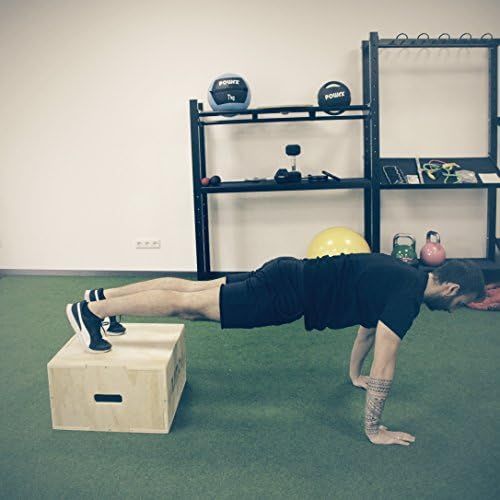  [아마존베스트]POWRX Plyobox Wooden Jump Box for Plyometric Training, Incl. Workout Sheet, Jump Box, Jumping Strength Trainer, Various Sizes