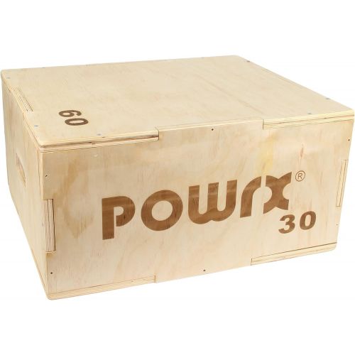  [아마존베스트]POWRX Plyobox Wooden Jump Box for Plyometric Training, Incl. Workout Sheet, Jump Box, Jumping Strength Trainer, Various Sizes