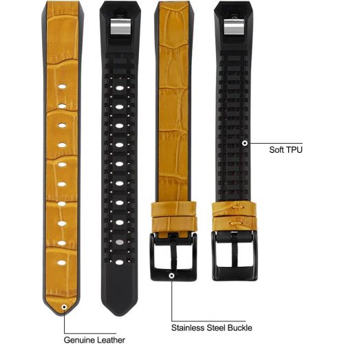  [아마존베스트]POY Replacement Bands Compatible for Fitbit Alta and Fitbit Alta HR, Genuine Leather Wristbands