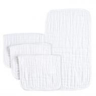 [아마존베스트]PPOGOO Burp Cloths Extra Absorbent and Soft Large 21x10 4 Pack 6 Layers 100% Muslin Cotton White