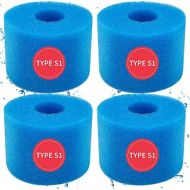 PQCXXA 4 Pack Pool Sponge for Intex Type S1,Replacing Washable Sponge Pool Filter for Intex Type S1,Hot Tub Sponge Filter Cartridge