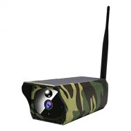 PQFYDS Trail Game Camera, Solar Security Camera with Night Vision PIR Motion Detection, IP66 Waterproof 1080P HD Animal Camera for Wildlife Monitoring - Camouflage