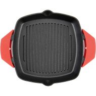 [아마존베스트]PR PeakRous Cast Iron Grill Pan Skillet Square for Stove Top and Oven with Two Silicone Handles