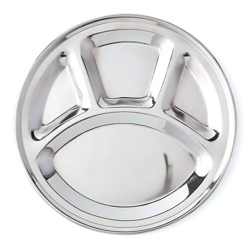  PRC Online Retail PRC 4 Compartment Stainless Steel Round Thali 13 Inch