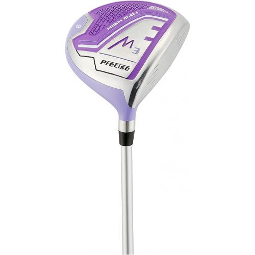  Precise M3 Petite Women’s Right Handed Complete Golf Club Set Includes 12* Driver, 3 Wood, 21* Hybrid, 6-9 Cavity Back Irons, Pitching Wedge, Putter, Deluxe Stand Bag & 3 Headcovers | Stylish Purple