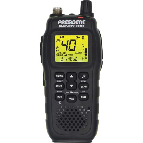  PRESIDENT ELECTRONICS President Randy FCC Handheld or Mobile CB Radio with Weather Channel and Alerts