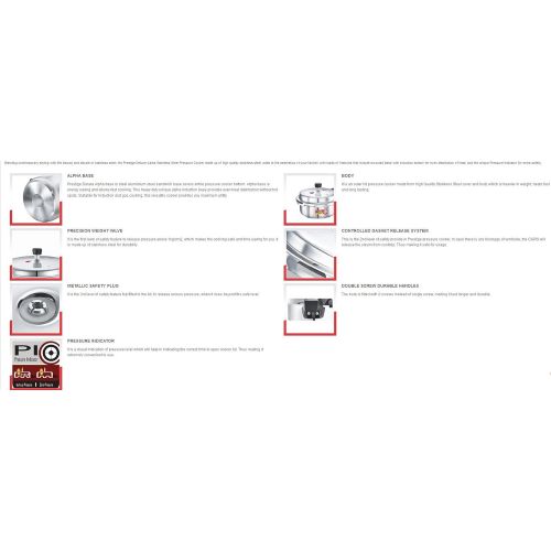  Prestige 2L Alpha Deluxe Induction Base Stainless Steel Pressure Cooker, 2.0-Liter