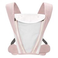 PRETTYLIFE Ergonomic Soft Baby Carrier, Multi-Position All Season Baby Sling with Bib, Easy-to-use, Comfort for Newborns to Toddlers up to 35lbs (Pink)