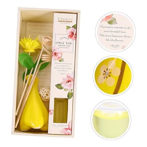  PRETYZOOM 1 Set Aromatherapy Set Diffusers for Essential Oils Diffuser Bottle Dried Floral Diffuser Aroma Vase Home Diffuser Sticks Office Ceramics Osmanthus Fragrans Dried Flowers