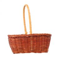 PRETYZOOM Easter Basket Wicker Basket Woven Picnic Basket with Handle Fruit Serving Basket for Easter Party Decoration Supplies Picnic Accessories