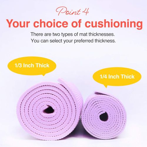  Primasole Yoga Mat with Carry Strap for Yoga Pilates Fitness and Floor Workout at Home and Gym