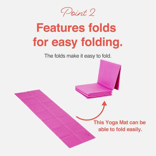  Primasole Folding Yoga Travel Pilates Mat 1/4 Thick Easy to Carry to Class Beach Park Travel Azalea