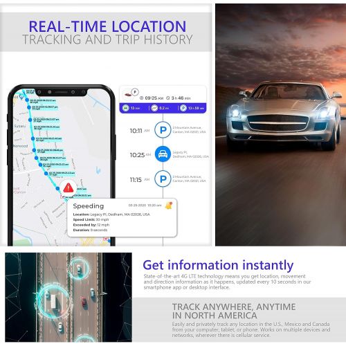  2022 PrimeTracking GPS Tracker for Vehicles Car GPS Tracker for Kids, Spouses, Seniors, Pets, Cars 4G LTE Car Tracker Device for Vehicles Mini Tracking Device in Real Time SOS Butt