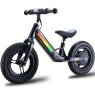 Kids’ Lightweight Electric Balance Bike with Magnesium Alloy Frame, 24V 2Ah Lithium-Ion Battery, 180W Motor, Colorful LED Strip, Top Speed 9MPH, Suitable for Ages 3-6