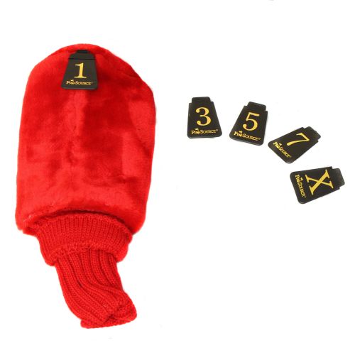 프로 Pro Source Interchangeable Numbers Long Neck Fur-Knit Golf Club Headcovers (Set of 3)