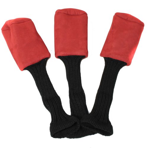 프로 Pro Source Long Neck Suede Leather Golf Club Headcovers (Set of 3)