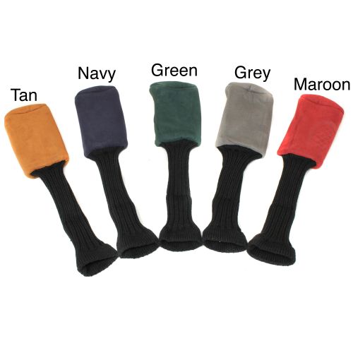 프로 Pro Source Long Neck Suede Leather Golf Club Headcovers (Set of 3)