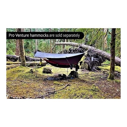 프로 Waterproof Hammock Rain Fly [12ft x 9ft] - Portable Large Camping Tarp - Premium Lightweight Ripstop Nylon Cover - Fast Set Up + Accessories - A Camping Gear Essential! 12x9 ft HEX Shape
