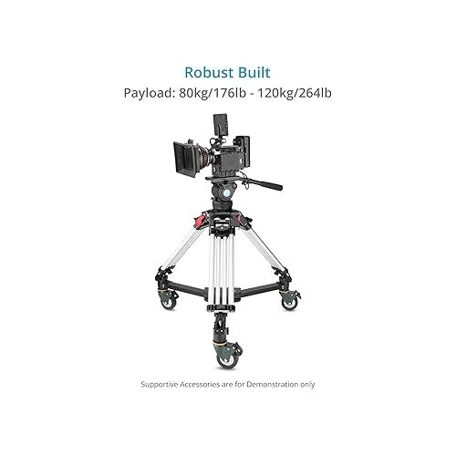 프로 PROAIM HD 100mm Bowl Baby Video Camera Tripod Stand w Lever-Friction & Aluminum Spreader. Payload up to 80kg / 176lb - 120kg / 264lb. (P-LLBT-100)
