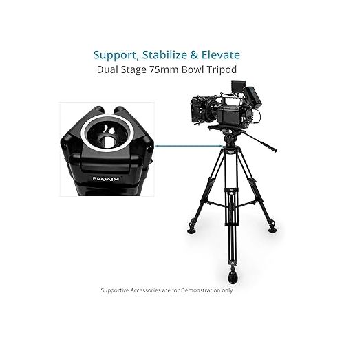 프로 Proaim Gravita 75mm Dual-Stage Camera Tripod Stand for Professional Videomakers & Photographers. Payload Up o 50kg /110lb (TP-GVTA-01)