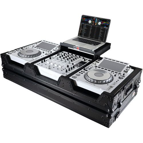프로 ProX DJ Coffin Flight Case for Pioneer DJM-900NXS2 Mixer and Two CDJ-3000 Multiplayers (Black on Black)
