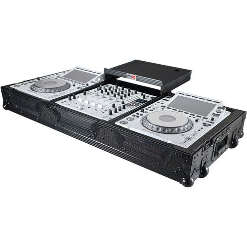 프로 ProX DJ Coffin Flight Case for Pioneer DJM-900NXS2 Mixer and Two CDJ-3000 Multiplayers (Black on Black)