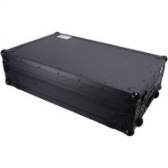 ProX Flight Style Road Case:Rane Four DJ Controller/Laptop Shelf 1U Rack Space/Wheels/LEDS (Black)