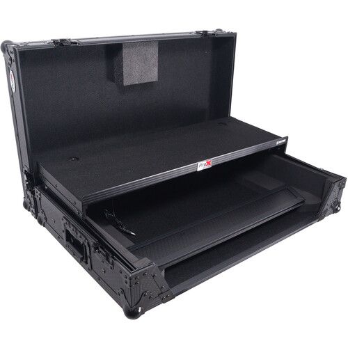 프로 ProX ATA Flight-Style Road Case for RANE Four DJ Controller with Laptop Shelf with?LED and Wheels (1 RU, Black)