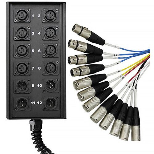 프로 Pro Co Sound StageMaster Snake 12 Channel Stagebox to Fanout (8 x Send + 4 x XLR Male Return) (150')