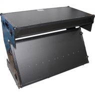 ProX DJ Z-Table MK2 Portable Z-Style DJ Table Flight Case with Handles & Wheels (Black on Black)