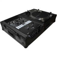 ProX XS-TMC1012WBL Universal Single-Turntable and Mixer Coffin Case (Black on Black)