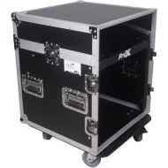 ProX Vertical Rack Mixer with Casters DJ Combo Flight Case (12 RU Vertical, 10 RU Slant Top)