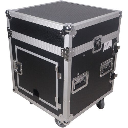 프로 ProX Vertical Rack Mixer with Casters DJ Combo Flight Case (12 RU Vertical, 10 RU Slant Top)
