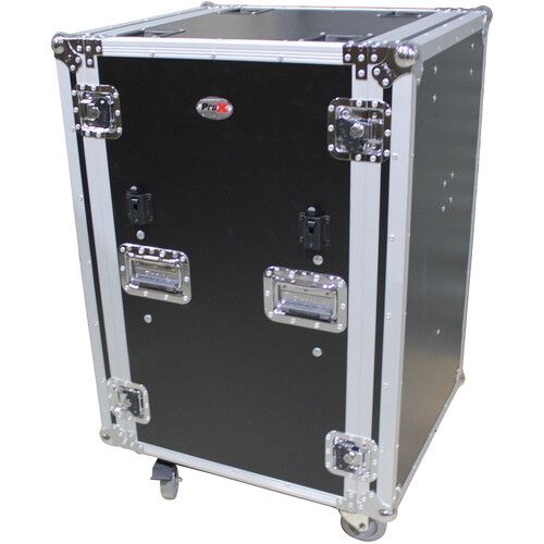 프로 ProX T-16RSPWDT Shockproof Amplifier Rack Case with Casters and Two Side Tables (16 RU, 20