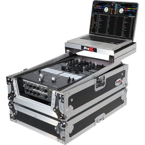 프로 ProX XS-DJMS11LT Flight Case with Sliding Shelf for Pioneer DJM S-11 Mixer (Silver on Black)