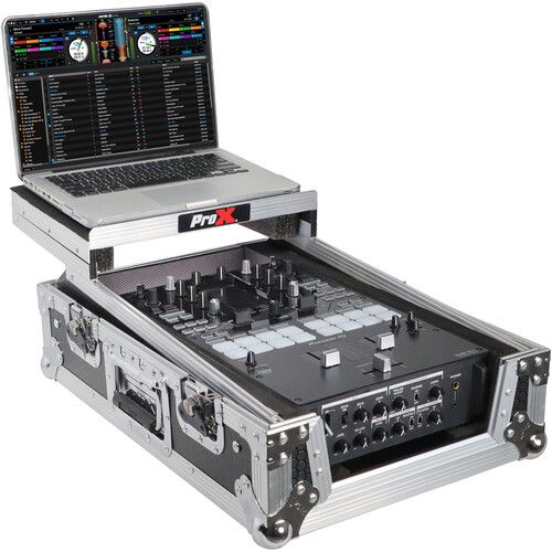 프로 ProX XS-DJMS11LT Flight Case with Sliding Shelf for Pioneer DJM S-11 Mixer (Silver on Black)